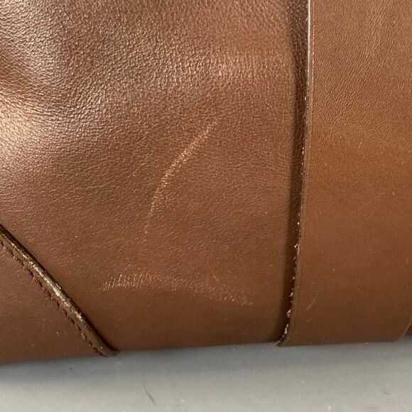 BRUNELLO CUCINELLI Chocolate Brown Leather Clasp Weekender Bag - Picture 12 of 16